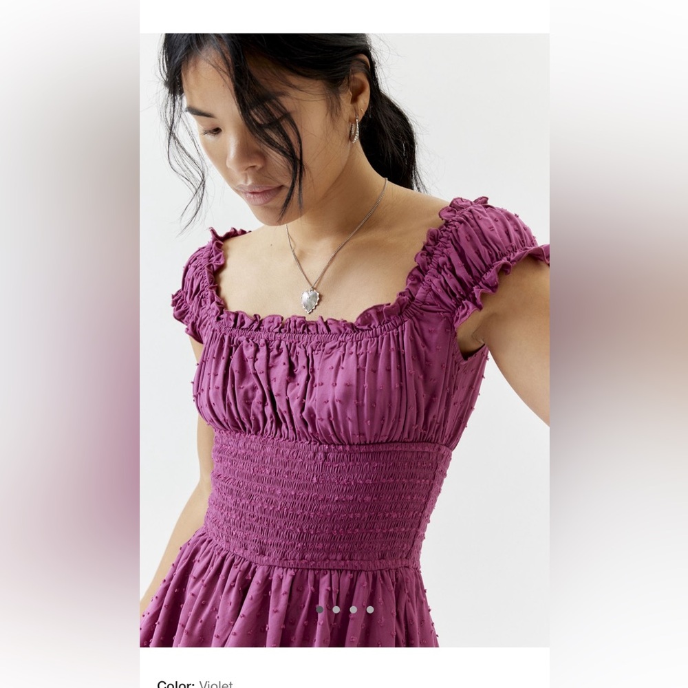 Urban Outfitters Rosie Smocked Tiered Ruffle Romper
